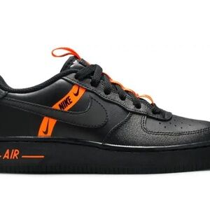 Nike Air Force 1 Black and Total Orange